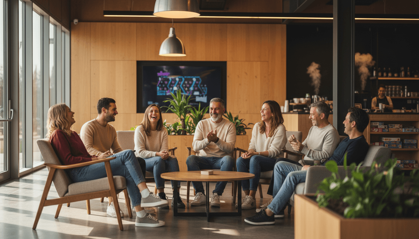 Friends celebrating and socializing with beers